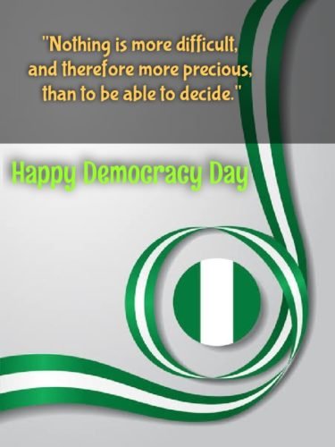 Latest Happy Democracy Day Nigeria wishes Quotes images for status