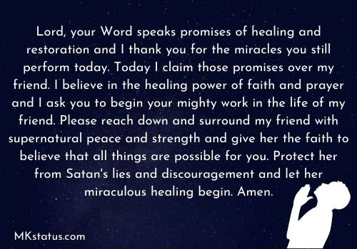 Prayers for healing for a friend